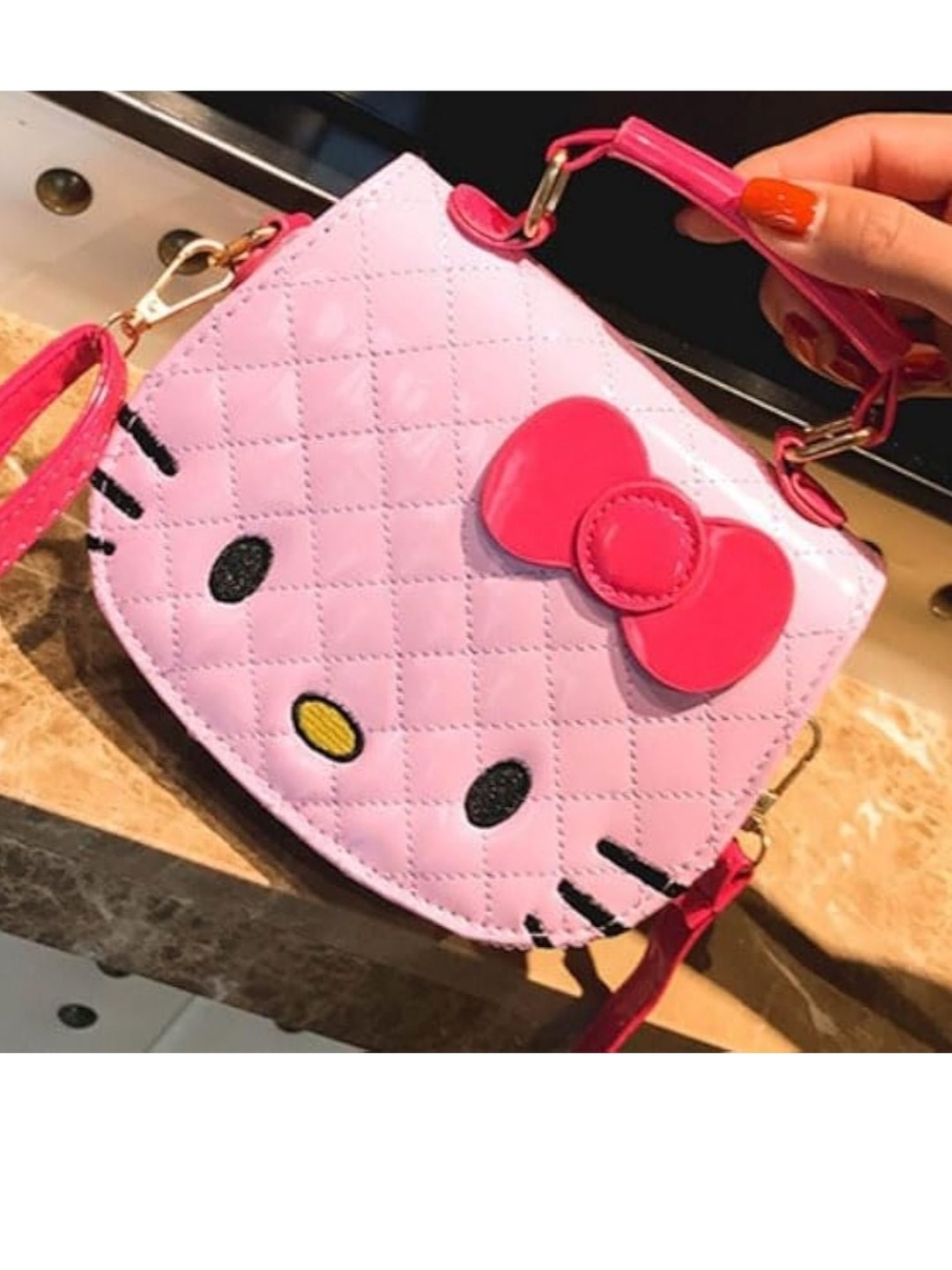 Pink Hello Kitty Face Crossbody Bag - Picture 2 of 5